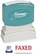 Pre-Inked "Faxed" Stamp w/Date Line, Red/Blue, 1/2 x 1-5/8 Impression Size
