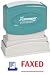 Pre-Inked "Faxed" Stamp w/Date Line, Red/Blue, 1/2 x 1-5/8 Impression Size