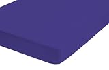 Produkt-Bild: Castell 77113/288/041 Jersey-Stretch Spannbetttuch / 140 x 200 cm - 160 x 200 cm / Farbe: saphir