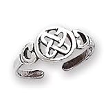 Sterling Silver Antiqued Celtic Knot Toe Ring - JewelryWeb