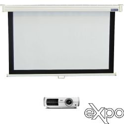 Epson PowerLite Home Cinema 8350 Home Theater Projector Vutec EVMW5496D 103-inch 16 9 EconoPro Deluxe Manual Pull-Down Screen Bundle store