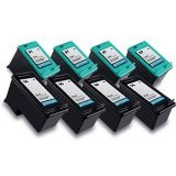 ink4print 8-pk 4/4 HP 96 C8767WN & HP 97 C9363WN Compatible Remanufactured Combo Pack - 4 Black & 4 Color Ink Cartridges