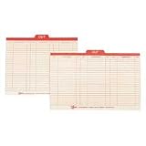 Smead 51910 Manila charge-out record guide, red out top tab, letter size, 100/box