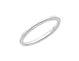 Ladies 2mm Stackable Milgrain Wedding Band in14K White Gold