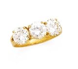 14K YELLOW GOLD AND CZ RING 3 PIECE 6.5MM ROUND CZ 3.0CTW