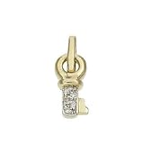 14k Solid Real Gold Diamond Key Charm Pendant 17032
