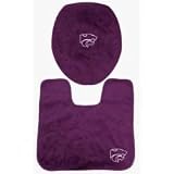 Kansas State Wildcats Bathroom Set (Toilet Seat Cover & Floor Mat) NCAA
