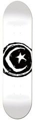 Skateboard Deck, 8.25" Foundation Star &amp; Moon Skateboard Deck - White