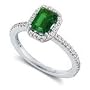 Emerald and Diamond White Gold Ring