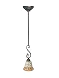 IMAGE OF Dale Tiffany TH70743 Yellow Mosaic Pendant Light, Antique Golden Sand and Glass Shade