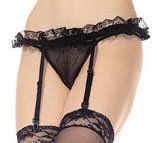 Lace Trim Adjustable Garter Belt
