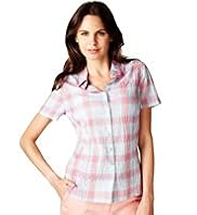 Per Una Pure Cotton Embroidered Checked Shirt