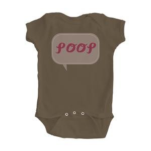 Girl's Brown Onesie with Humorous Poop Design