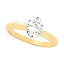 0.51 Carat Certified Oval Cut Diamond 14K Yellow Gold Bridal Engagement Ring G VS2