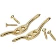 3 Cord Cleat - Brass (Screws Included)