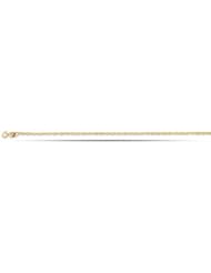 14K Yellow Gold Singapore Style Chain Anklet (10 Inches)