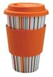 Orange Graphic Art Edition ECO CUP w/ Silicone Lid & Sleeve Coffee Tea Cup