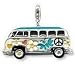 Charms Anhänger für Bettelarmband *Bus* 0227 Charm - 925 Sterling Silber - Peace bemalter Oldie Bus