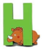 Wooden Hog Letter H Magnet by The Toy Workshop
