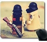 Custom Special Mouse Pad with Toys Lego Designer Weapons Soldiers Non-Slip Neoprene Rubber Standard Size 9 Inch(220mm) X 7 Inch(180mm) X 1/8 Inch(3mm) Desktop Mousepad Laptop Mousepads Comfortable Computer Mouse Mat