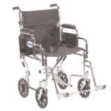 Drive Medical Go-Kart Steel Transport Chair 17 Inches with Removable Desk Arm Black - 1 Ea