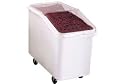 Rubbermaid 4.1 Cu. Ft. Plastic Bin Truck With Retractable Clear Lid & Scoop