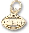 Cleveland Browns Pierced Football 1/4" Charm/Pendant -14K/10K, Stainless Steel or Gold Plated