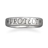 Bless Protect Guide Sterling Silver Band Ring