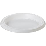 Genuine Joe GJO10327 6" White Plastic Plates, Reusable/Disposable, For Hot or Cold Food