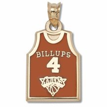 Chauncey Billups New York Knicks #4 5/8" Enamel Jersey Pendant - 10KT Gold Jewelry