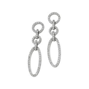 Genuine IceCarats Designer Jewelry Gift 14K White Gold Diamond Earring. Pair 5/8 Ct Tw Diamond Earrings In 14K White Gold