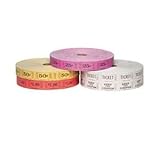 Paper Tickets, 2-Part, Raffle, Double Roll, 2000 Tickets, Red (1 Roll/Unit) - Sells As: 1 Roll