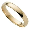 18ct Yellow 3mm D Shaped Wedding Ring