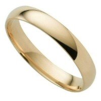 18ct Yellow 3mm D Shaped Wedding Ring