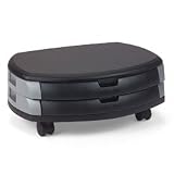 Printer and Monitor Stand with Casters- Gray/ Black