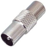Coax Plug to "F" Socket Adaptor (Bag of 5 Pcs)ARIEL ANTENA