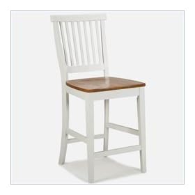 Click here to buy Kitchen Stool with Oak Seat - White .