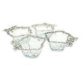 Aluminum and glass bowls, 'Maple Splendor' (set of 4)