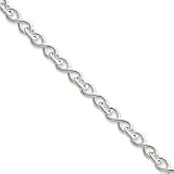 Sterling Silver 18inch Solid Polished Fancy Figure-8 Link Necklace QH346-18