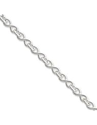 Sterling Silver 18inch Solid Polished Fancy Figure-8 Link Necklace QH346-18"