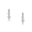 Three Stone Diamond Journey Earrings in 14 Karat Yellow Gold