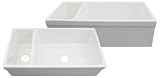Whitehause WHQDB542 Farmhouse Fireclay Apron Sink, White
