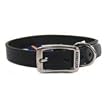 Hamilton 3/8" x 12" Creased Black Leather Dog Collar