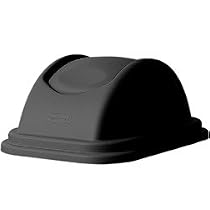 Rubbermaid 306700 BLA Black Lrg Wastebasket Swing Top