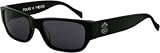 Tres Noir Shiny Black POLICE AND THIEVES Sunglasses w POLARIZED Smoke Lens by