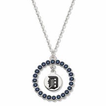 Detroit Tigers Spirit Crystal Logo Wreath Necklace