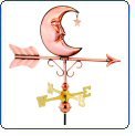 Moon Roof-Mount Weathervane- Polished Copper