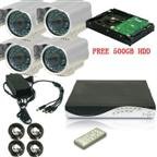 4 Channel DVR & 4 CCD Cameras Security System D2004FE+S-3002F