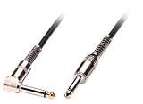 Electronics : LINDY Guitar Lead - 1/4" Straight Jack to 1/4" Right Angled Jack, Black, 0.5m