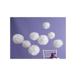  wedding reception decoration ideas, martha stewart white pom poms 